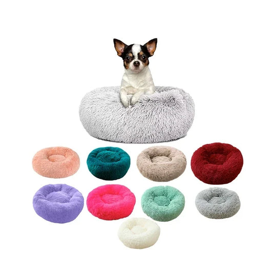 Cama Antiestrés de felpa para perros y gatos
