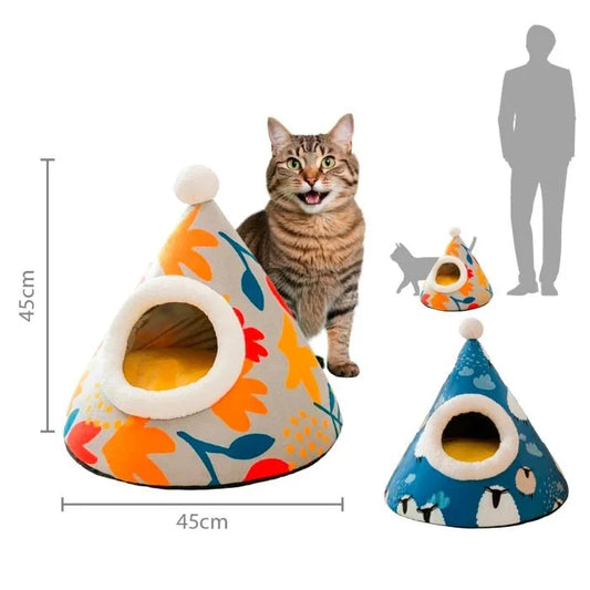 Cama para perros y gatos con Cojín Estilo Cono 45cm - Pethome