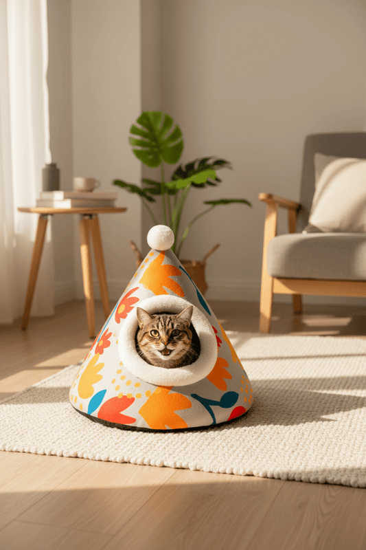 Cama para perros y gatos con Cojín Estilo Cono 45cm - Pethome