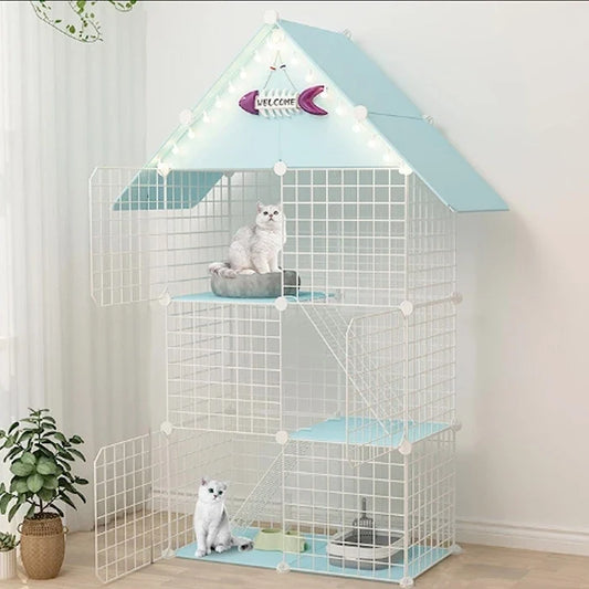 Casa para gatos 3 pisos con techo y desmontable - imagen 1