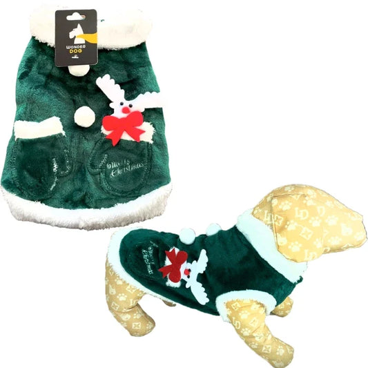 Chaleco de Navidad Verde con Guantes para mascotas