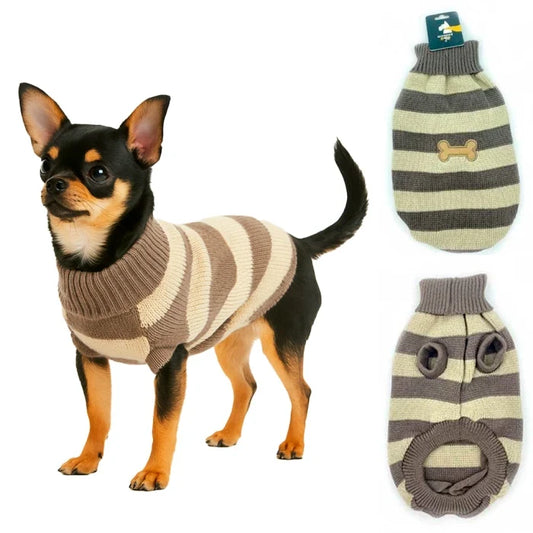 Chaleco Franjas café para perros y gatos