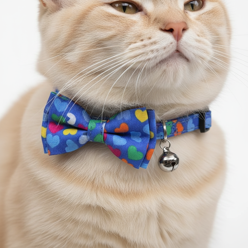 Collar azul gato realista