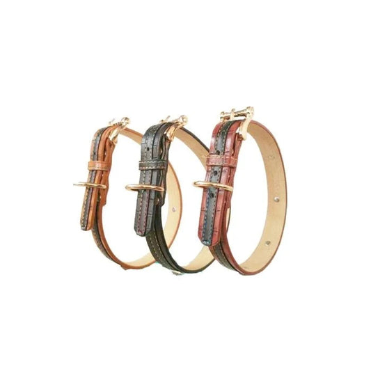 COLLAR ECO CUERO CON INCRUSTACIONES DE METAL (cm) - Pethome