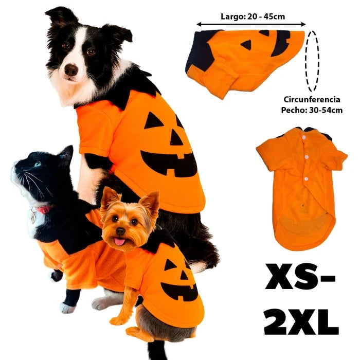 Disfraz Halloween de Calabaza para perros y gatos