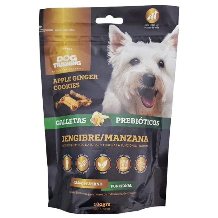 Snack para perros libre de granos Dog Training Manzana Jengibre 180gr - imagen 1