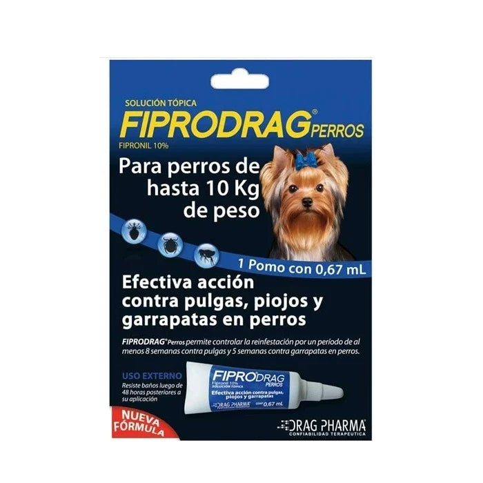 Fiprodrag Pipeta Antiparasitaria para Perros hasta 10 kg - imagen 1