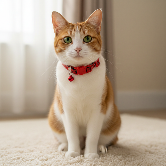 Gato collar rojo