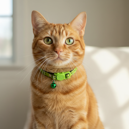 Gato collar verde