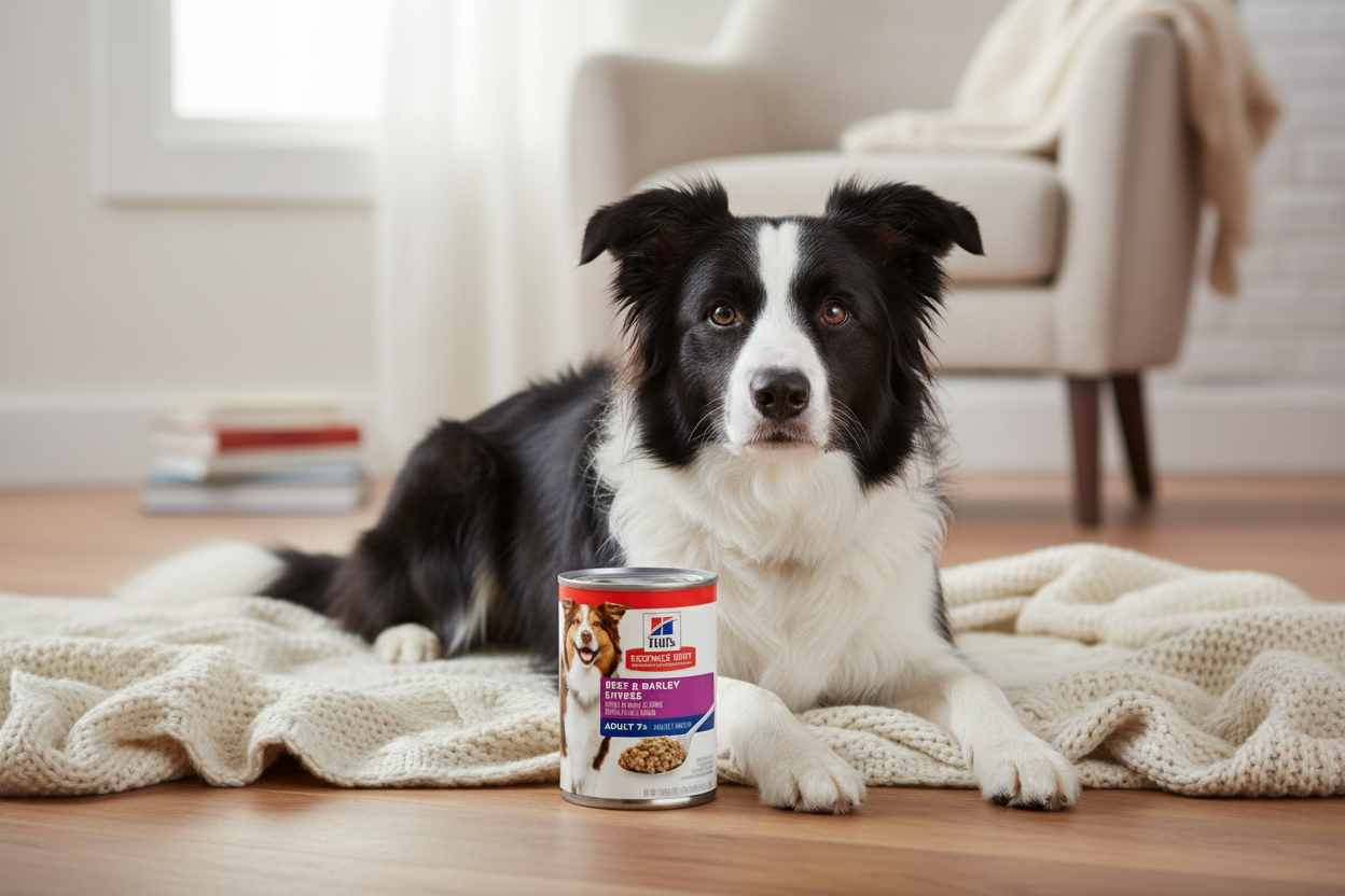 Hill's Science Diet Adult 7+ Beef & Barley - Border Collie en manta