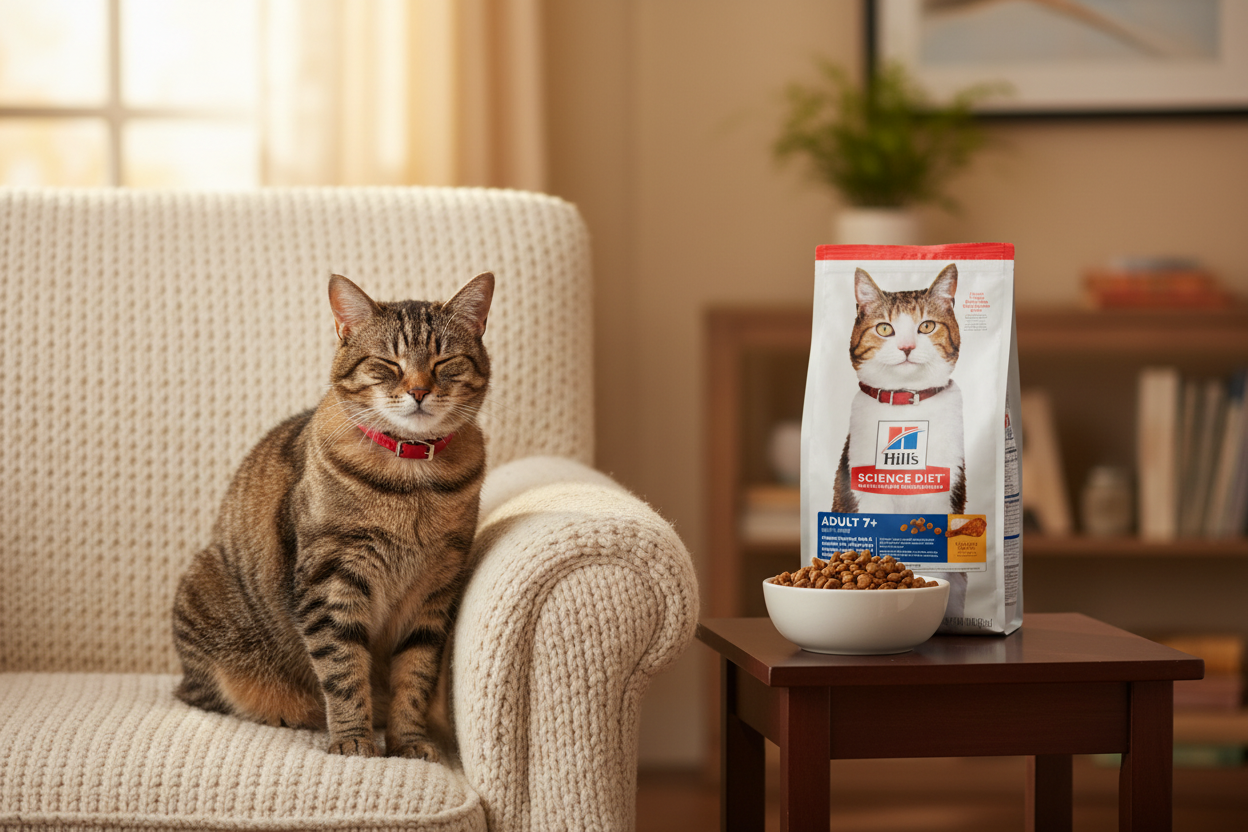 Hill's Science Diet Adult 7+ - Gato senior en sillón