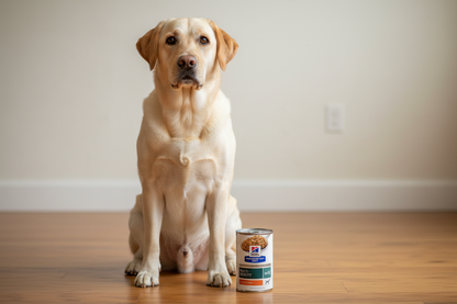 Hill's w/d Multi-Benefit - Labrador posando junto a la lata