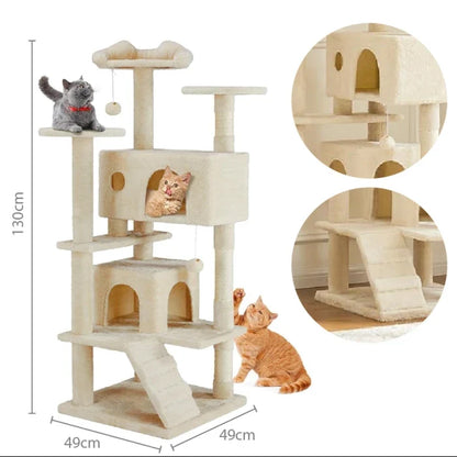 Rascador Torre Con Nido Doble para gatos 130cm