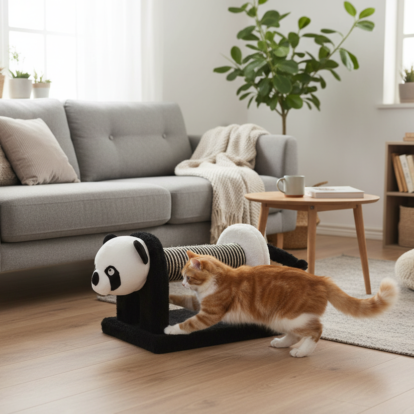 Rascador de Cabeza de Panda para gatos