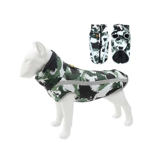 Parka Impermeable para perros y gatos Verde con Interior de Algodón