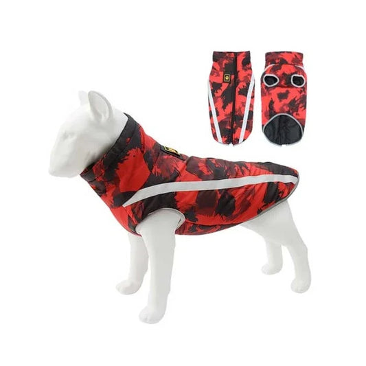 Parka Impermeable Roja con Interior de Algodón para perros