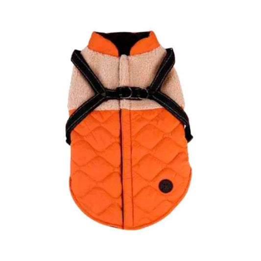 Parka outdoor y arnes para perros Naranjo