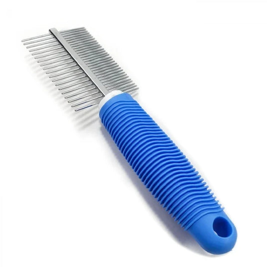 Peineta Doble Para Perros Y Gatos Mango Ergonomico - imagen 1
