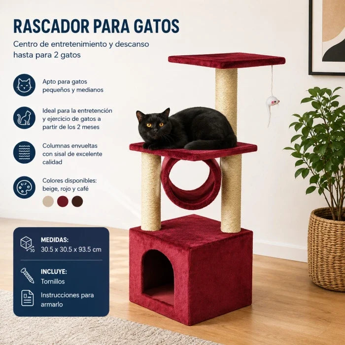 Rascador con Ratón Colgante para gatos