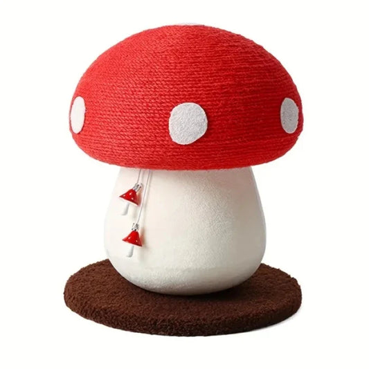 Rascador Forma de Hongo Blanco con Rojo - imagen 1