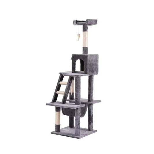 Rascador Torre 3 Plataformas con Hamaca y Escalera para gatos