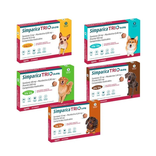 Simparica Trio X3 Comprimido Masticable para perros