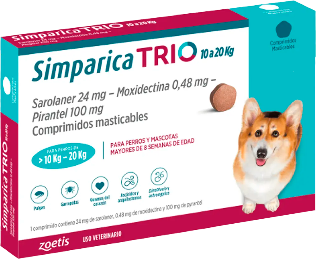 Simparica Trio X1 Comprimido Masticable para perros