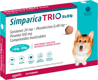 Simparica Trio X1 Comprimido Masticable para perros