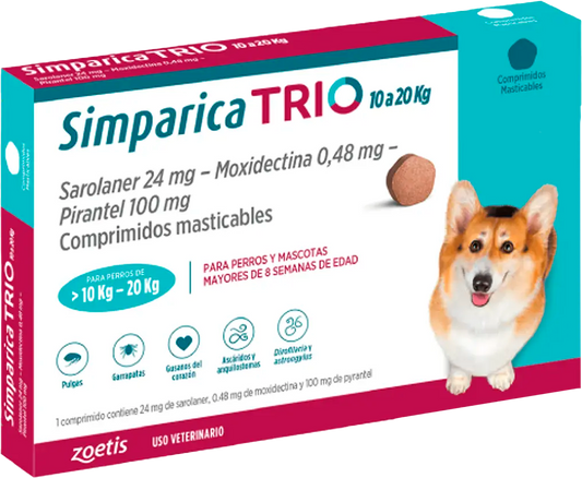 Simparica Trio X1 Comprimido Masticable para perros