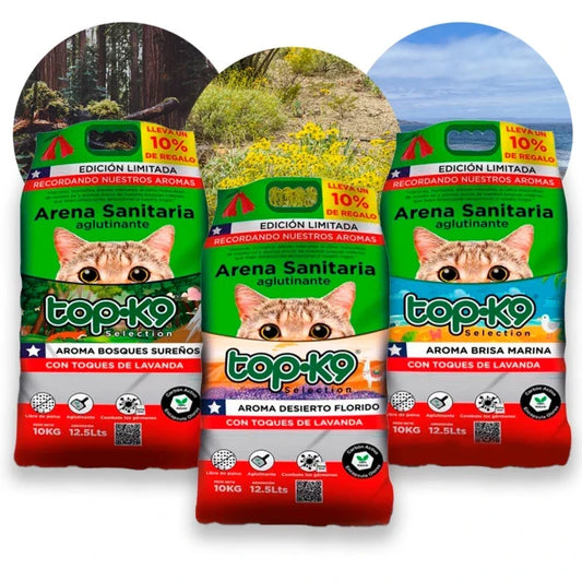 TopK9 arena aglutinante 10 KG aromas de Chile