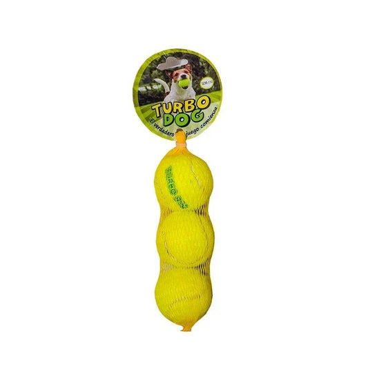 Turbo Dog Caucho y Fieltro 3 Pelotas con Sonido