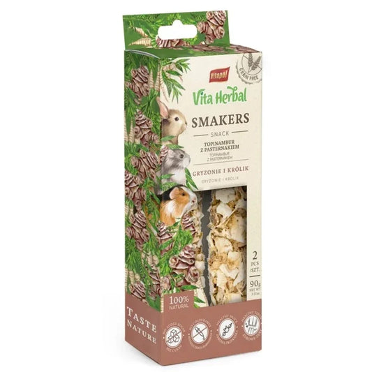 Snack para roedores Vita Herbal Smakers - Parsnip & Jerusalem Artichoke - Chirivia Topinambur 90gr - imagen 1