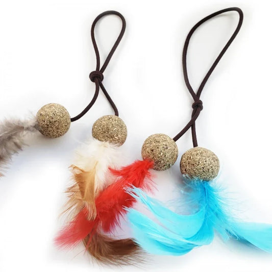 Wonder Cat Juguete bolas con pluma y Cuerda