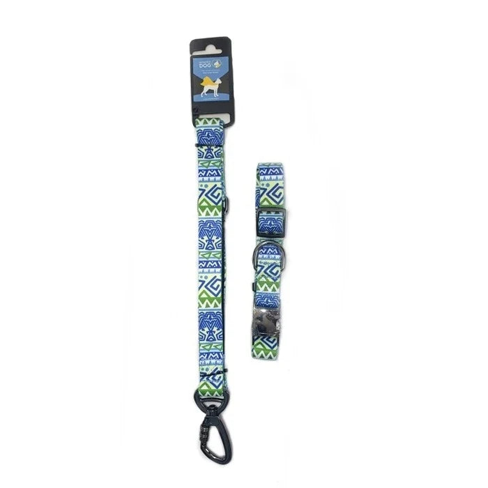 Wonder Dog Collar para Perros con Trailla Azul con Verde