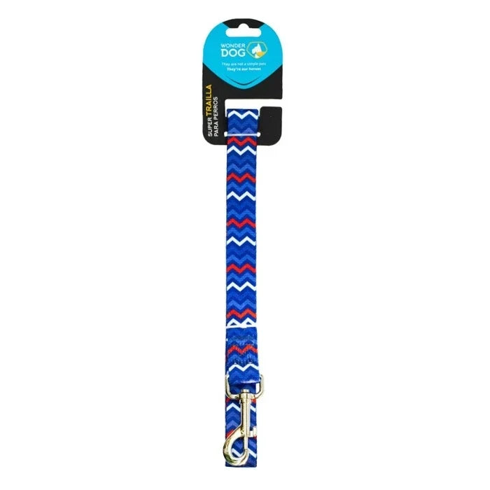 Wonder Dog Trailla Diseño Mini Zigzag Azul