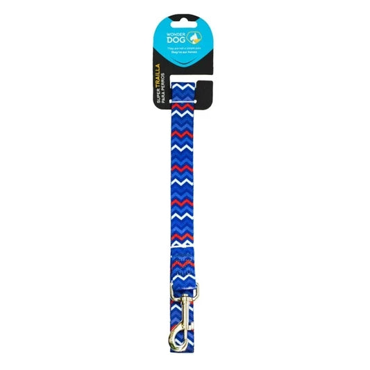 Wonder Dog Trailla Diseño Mini Zigzag Azul